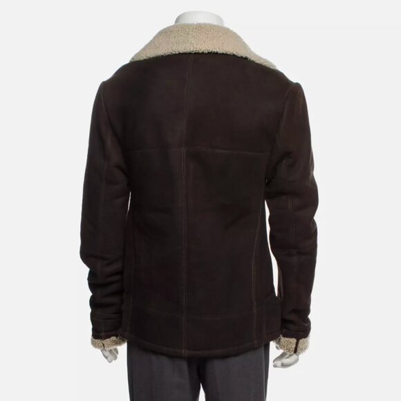 RARE Seraphin (Hermes Maker) Shearling Sheepskin Motorcycle Jacket Coat Mouton M - Picture 7 of 16